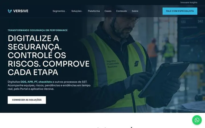 Site institucional da Versive, projeto desenvolvido por Fernando Lins